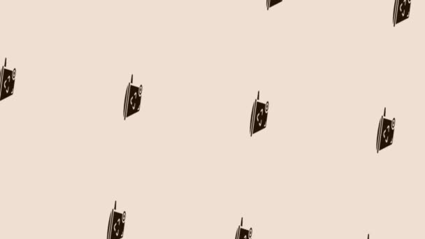 fekete szemét bin ikon animáció forgó fény pasztell háttér - Felvétel, videó