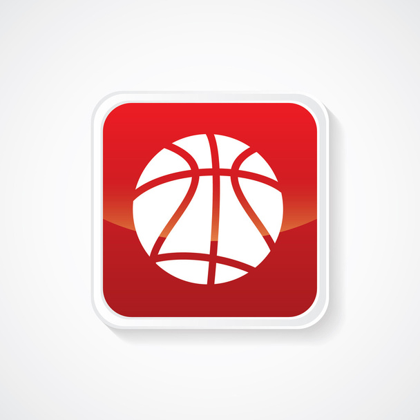 Ball Icon on Red Glossy Button. Eps.-10 - Vector, Image