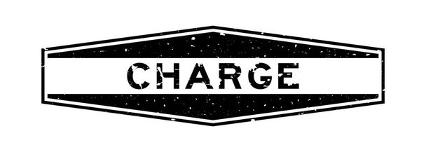 Grunge preto carga palavra hexágono selo de borracha no fundo branco - Vetor, Imagem