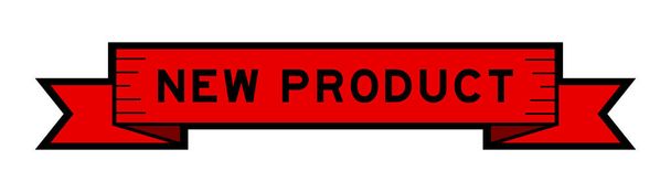 Stuha štítek banner se slovem nový produkt v červené barvě na bílém pozadí - Vektor, obrázek