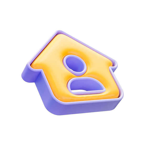 ρεαλιστική γυαλιστερό εικονίδιο σπίτι χρήστη 3d καθιστούν έννοια για την επιχειρηματική ιστοσελίδα και το σύμβολο app - Φωτογραφία, εικόνα
