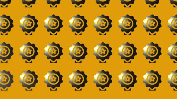 award emblem with star icon animation on yellow - Footage, Video