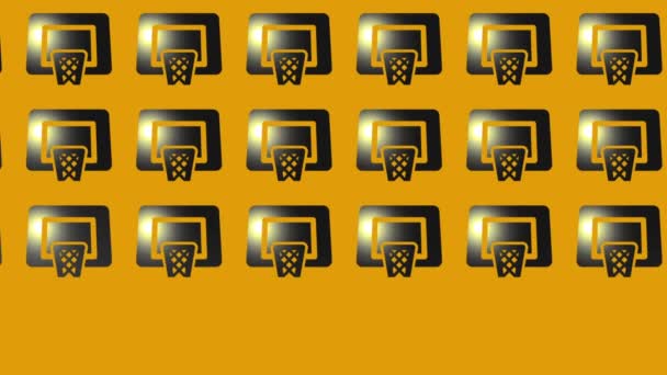 basketball basket icon animation on yellow - Footage, Video