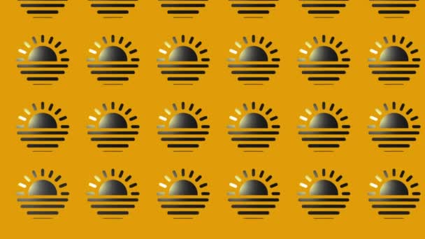 zon en zee pictogram animatie op geel - Video