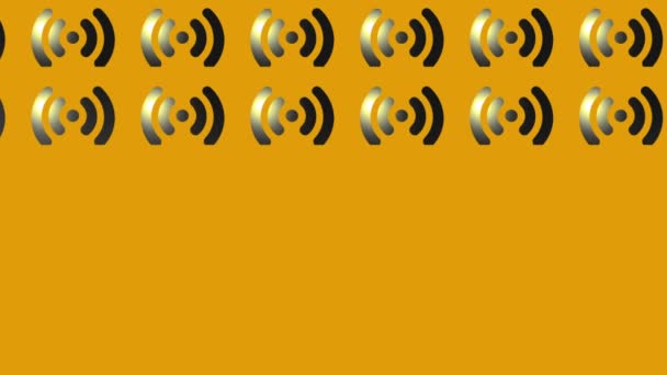 animación icono de señal de antena en amarillo - Metraje, vídeo