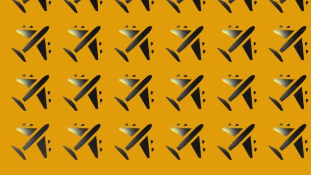 animación del icono del avión en amarillo - Metraje, vídeo