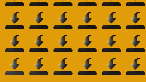 černá animace ikony šipky ke stažení na žluté - Záběry, video