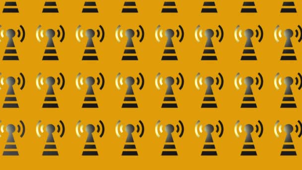 Sarı üzerinde sinyal simgesi olan anten kulesi - Video, Çekim