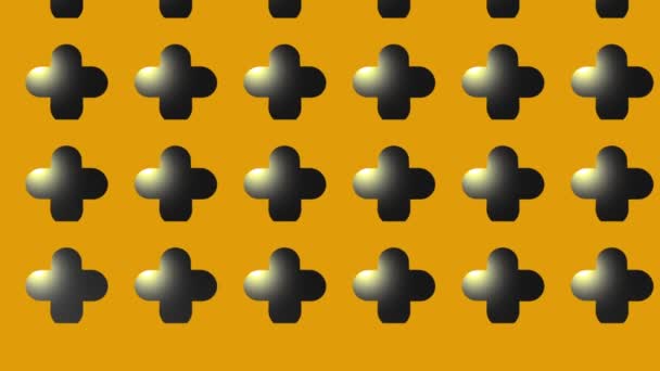 animación icono cruz negro en amarillo - Metraje, vídeo
