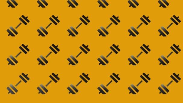 animace barbell ikon na žluté - Záběry, video