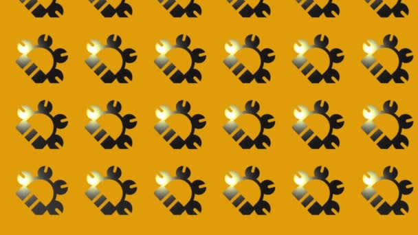 animacja ikony tamburyna na żółtym - Materiał filmowy, wideo