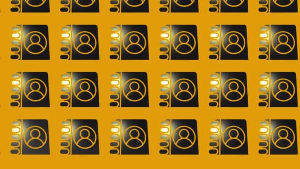 animación icono de planificador negro en amarillo - Metraje, vídeo