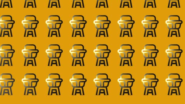 анимация иконки детского кресла на желтом - Кадры, видео