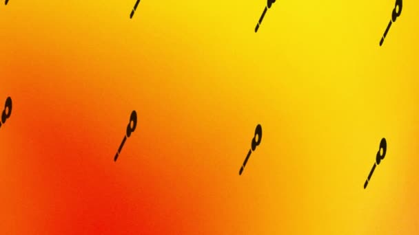 filatura icona della chitarra acustica animazione su arancione e giallo - Filmati, video