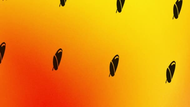 spinning ikona żołędzi animacja na pomarańczowy i żółty - Materiał filmowy, wideo