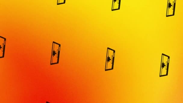 spinning 3d printer icon animation on orange and yellow - Кадри, відео