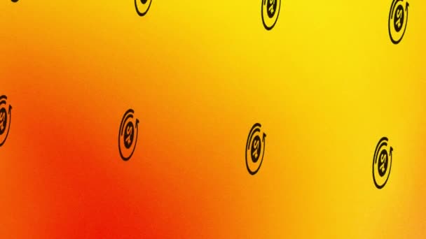 Turuncu ve sarı renkte ok simgesi canlandırmasıyla 24 saat döndürür - Video, Çekim