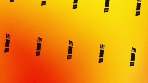 animação ícone de acordeão girando em laranja e amarelo - Filmagem, Vídeo