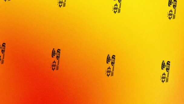 filatura ragioniere manager con segno di dollaro icona animazione su arancione e giallo - Filmati, video