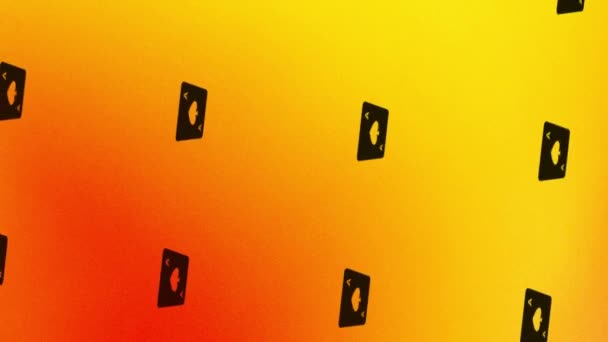 rotating ace of spades icon animation on orange and yellow - Footage, Video