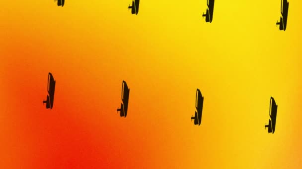 rotating ship icon animation on orange and yellow - Filmagem, Vídeo