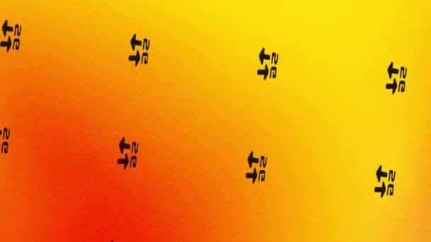 girando 5g con la animación del icono de flechas en naranja y amarillo - Metraje, vídeo
