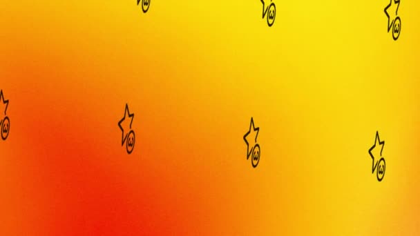 símbolo de estrela girando com animação de ícone número 3 em laranja e amarelo - Filmagem, Vídeo