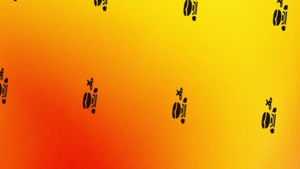 peluquero girando con tijeras icono de animación en naranja y amarillo - Metraje, vídeo