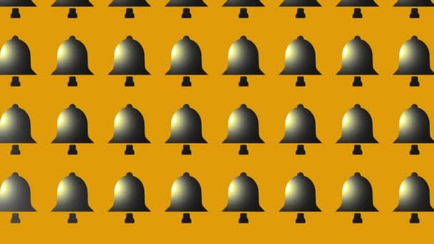 animáció fekete harang ikon sárga - Felvétel, videó