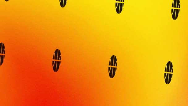 animacja ikony spinning ball na pomarańczowym i żółtym - Materiał filmowy, wideo