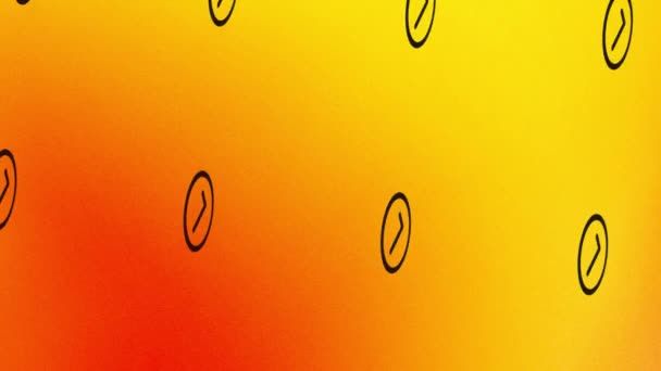 círculo giratorio con la marca de verificación icono de animación en naranja y amarillo - Metraje, vídeo