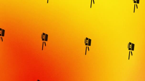 animación icono de la puerta giratoria en naranja y amarillo - Metraje, vídeo