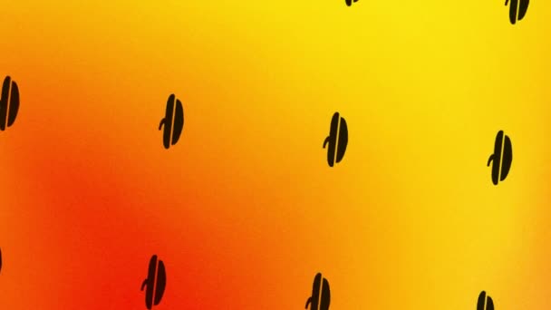 spinnende eikel animatie icoon op oranje en geel - Video