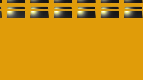 animación del icono de la tarjeta de crédito negro en amarillo - Imágenes, Vídeo