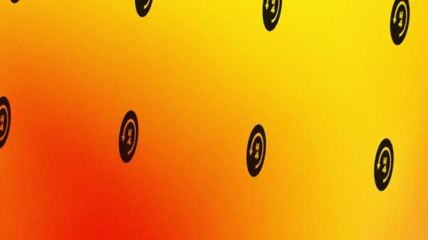 animation de 24 icônes sur jaune et orange - Séquence, vidéo