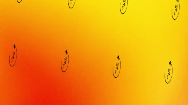 spinning 24 hours icon animation on yellow and orange - Video, Çekim