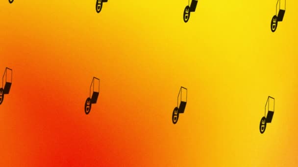 spinning 3d cube icon animation on orange and yellow - Felvétel, videó