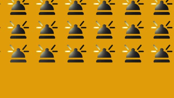 animation of black ringing bell icon on yellow - Footage, Video