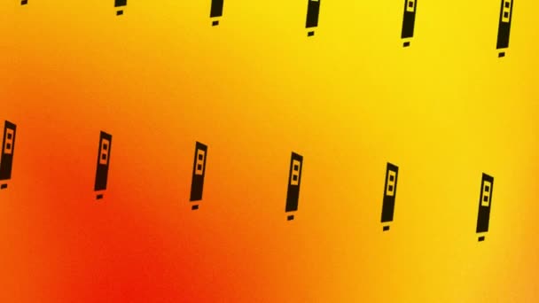 girando dos tercios cargado animación icono de la batería en naranja y amarillo - Metraje, vídeo