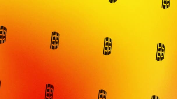 Spinnende hölzerne Fass-Ikone Animation auf orange und gelb - Filmmaterial, Video