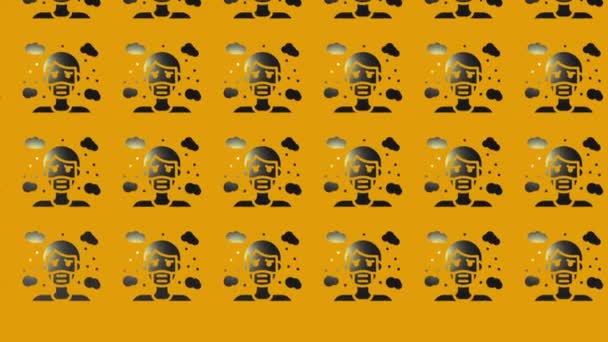黄色い生態学的概念の保護マスクのアイコンの人のアニメーション  - 映像、動画
