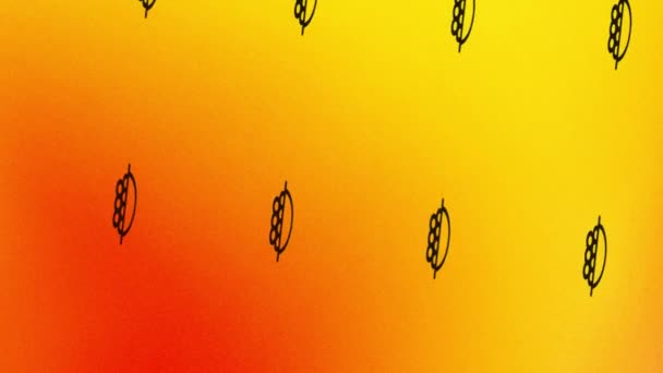 točící se miska s ikonou bobulí animace na oranžové a žluté - Záběry, video