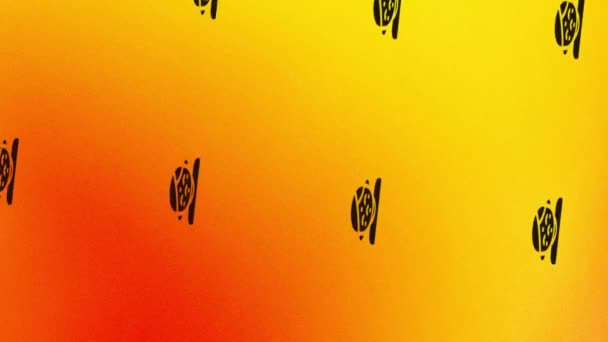 animazione di filatura icona del viso acne su arancione e giallo - Filmati, video