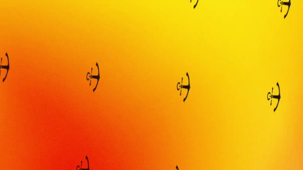 animation de l'icône de l'ancre tournante sur orange et jaune - Séquence, vidéo