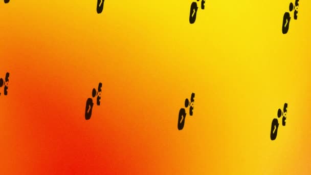 Spinnender Geschäftsmann mit Häkchen-Icon-Animation auf orange und gelb - Filmmaterial, Video