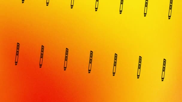 filatura animazione icona batteria carica di due terzi su arancione e giallo - Filmati, video