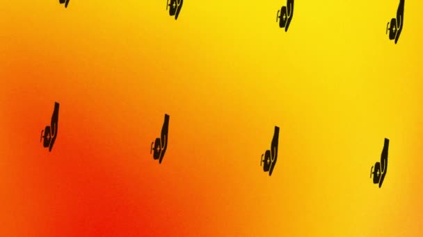 Spinnhand mit antiseptischer Icon-Animation auf orange und gelb - Filmmaterial, Video