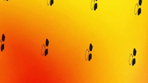 spinning bald professors talking icon animation on orange and yellow - Metraje, vídeo