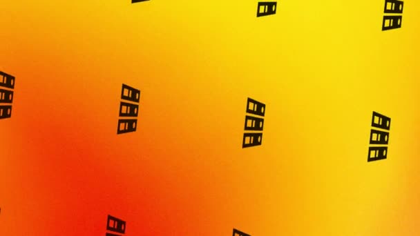 animación del icono de carpetas giratorias en naranja y amarillo - Metraje, vídeo
