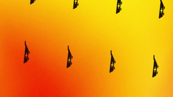 Warenkorb mit Pluszeichen-Animation auf orange und gelb - Filmmaterial, Video